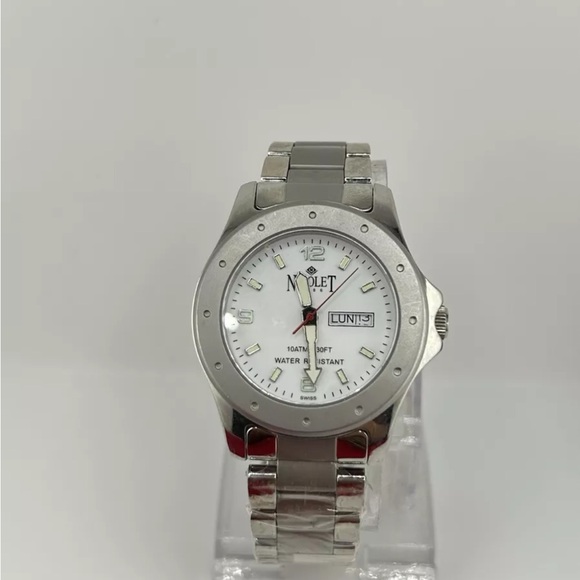 Nicole Other - Nicolet Watch 1886 Swiss Made Stainless Steel Water Resistant #163 running